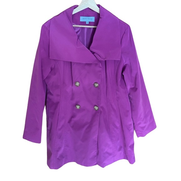 Anne Klein Jackets & Blazers - Anne Klein purple trench coat size xl